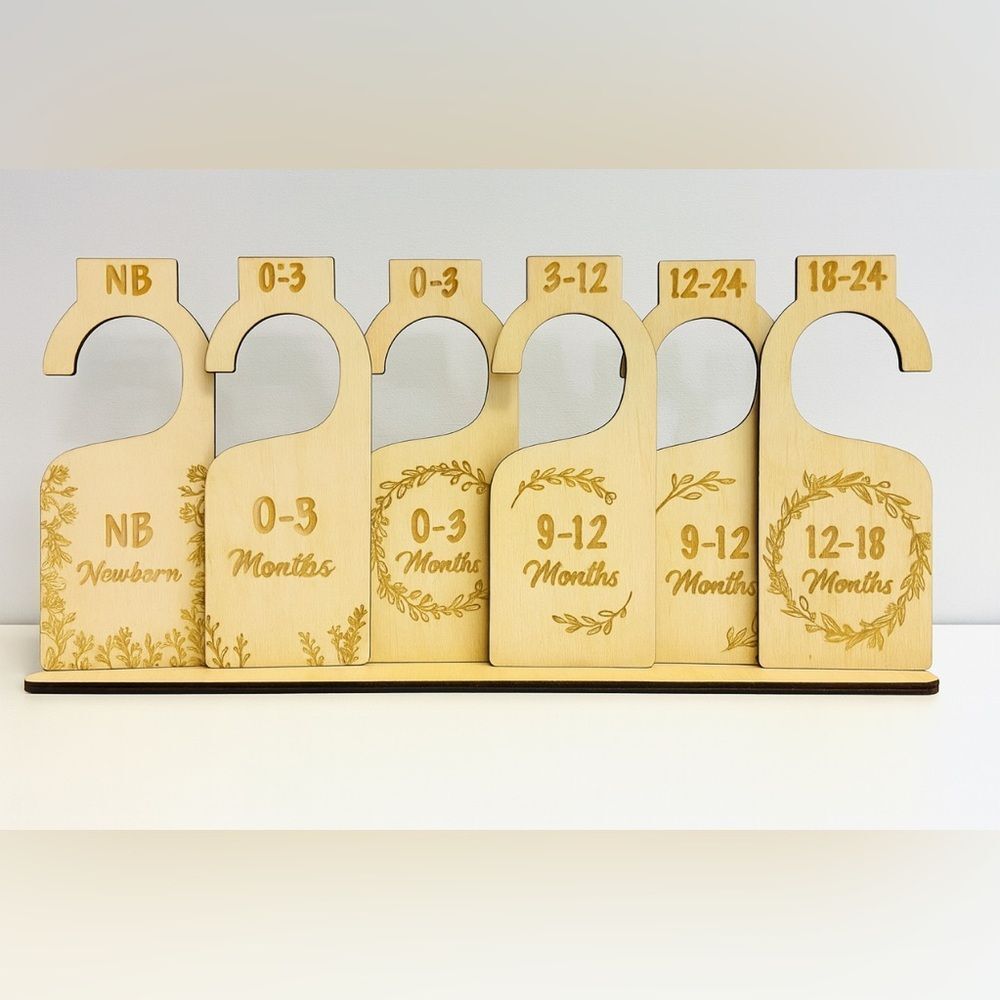 Baby clothing‎ dividers little miracles wooden hanging size organizers